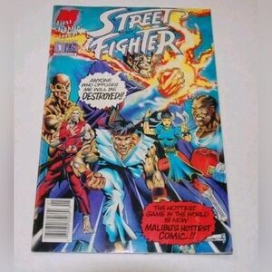 CAPCOM STREET FIGHTER 1 NEWSTAND! MALIBU COMICS RARE!! KEY!